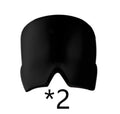 Black elastic cloth gel headache relief eye mask with adjustable head strap on a white background.