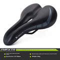 Bicycle seat cushion with hollow centre design showing PU leather foam construction