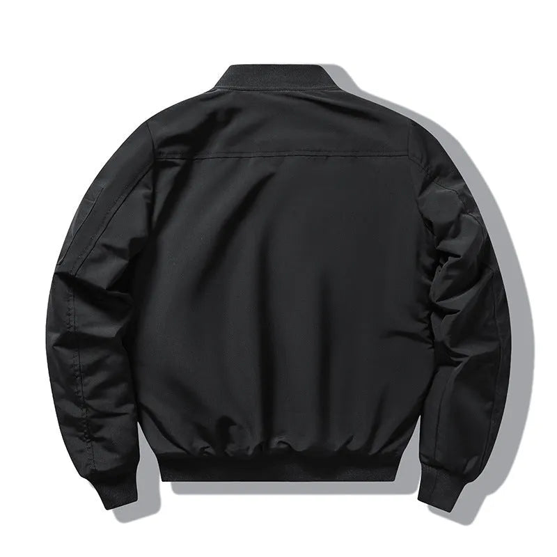 Men's slim-fit stand collar retro embroidery cotton-padded coat in black