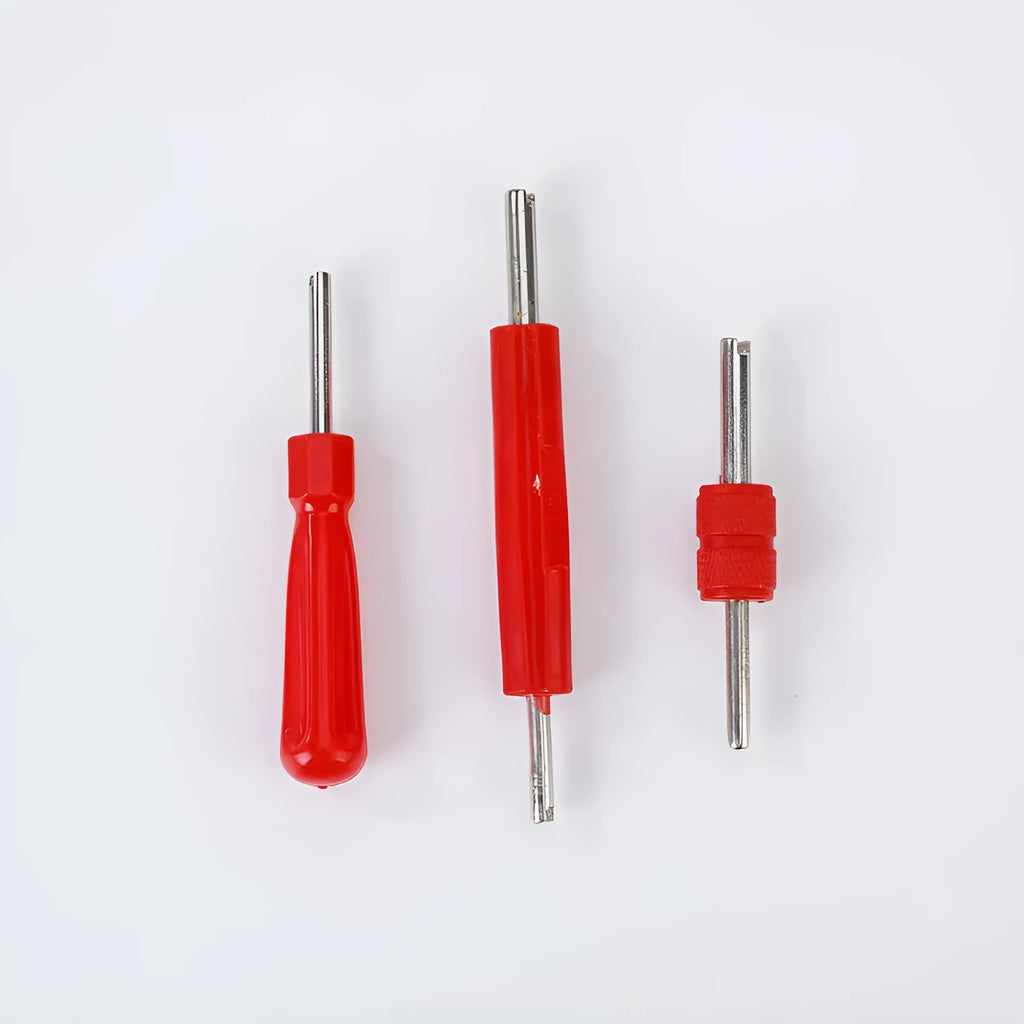 Single-head aluminium alloy twist valve wrench tool in one of three colour style options.