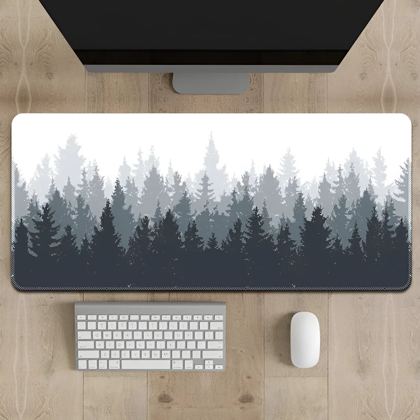 Chinese ink painting landscape design mouse pad on desk with natural rubber non-slip base