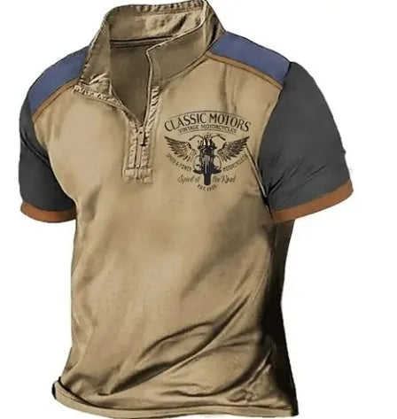 Golf polo shirt with 3D printed design in solid colour on bird eye polyester fabric