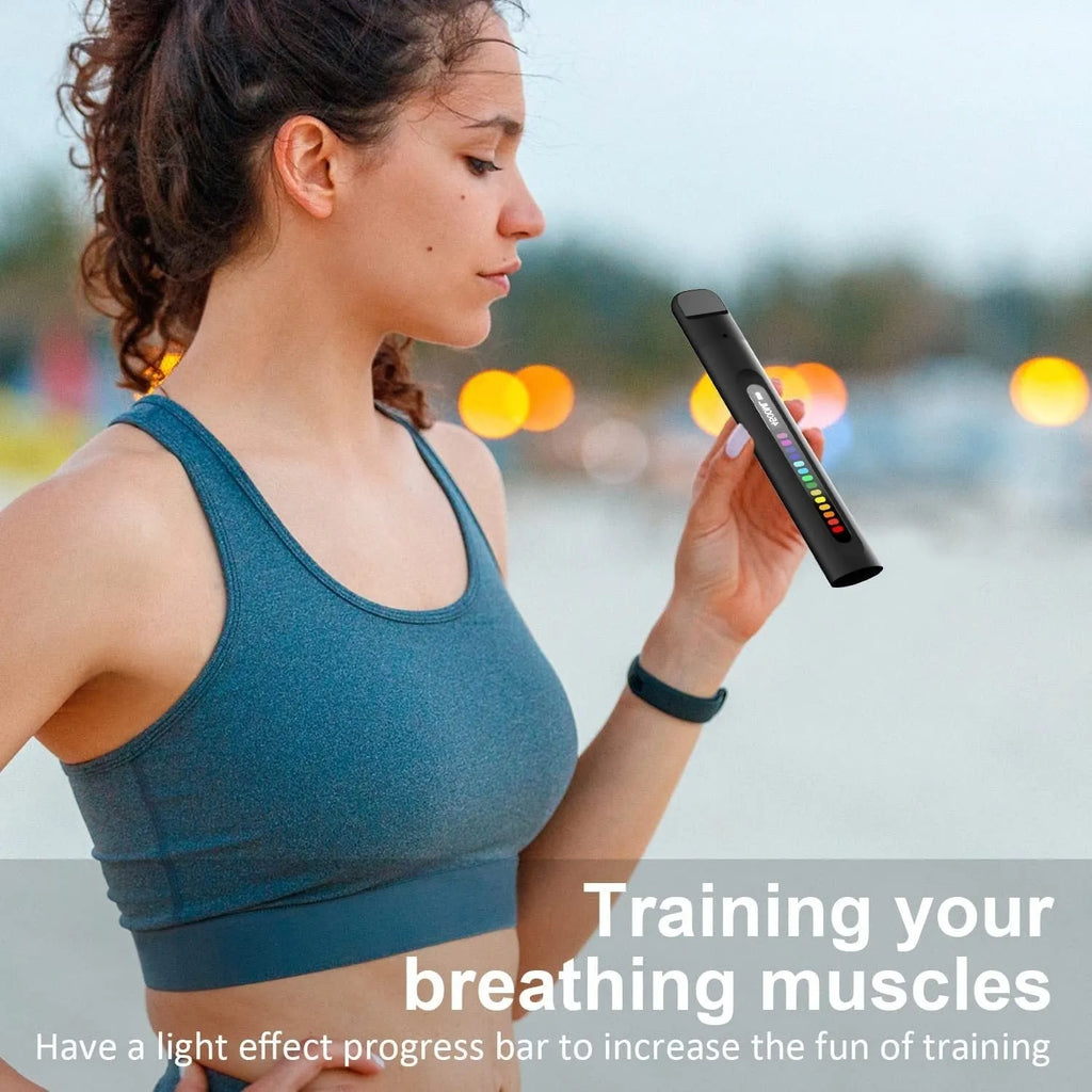 Black vital capacity exerciser intelligent breathing trainer made from medical PP material