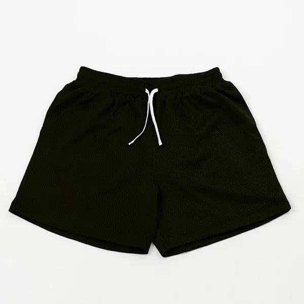 Men's mesh quick-drying shorts in solid colours for summer running and fitness training