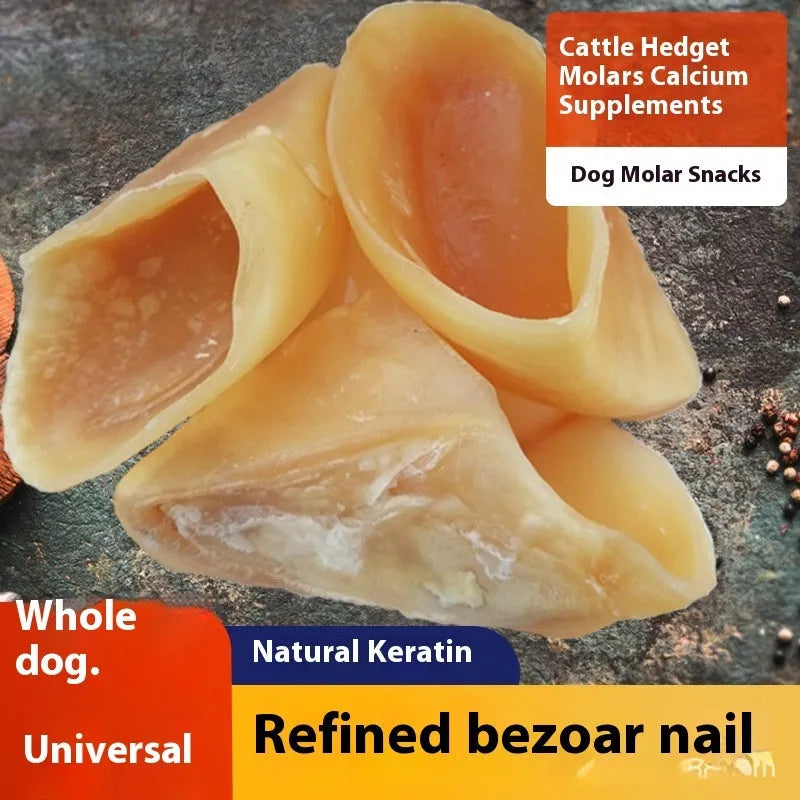 Natural tan cowhide hoof shell dog chew for small and large breeds