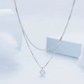 Women's S925 sterling silver double-layer necklace with pearl chain in shining silver colour