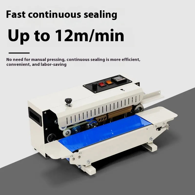 Portable steel seal sealing machine with printable date functionality for commercial packaging applications