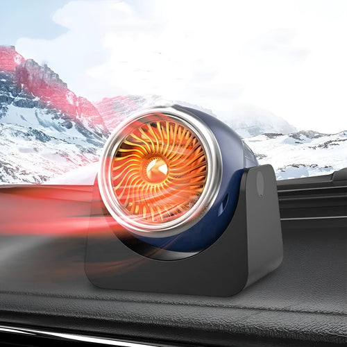 12V car heating fan with large air outlet and 180-degree rotation, navy blue colour