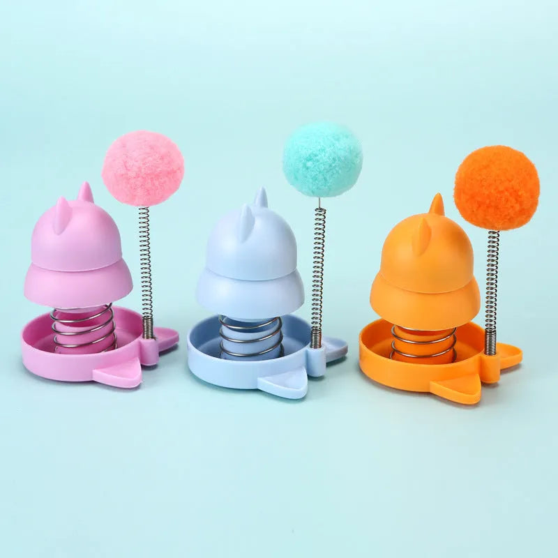 55mm mint ball cat toy in blue, orange, or pink with rotating centrepiece
