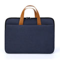 Oxford lightweight laptop bag in blue, horizontal square shape, zipper closure, 14 inch size