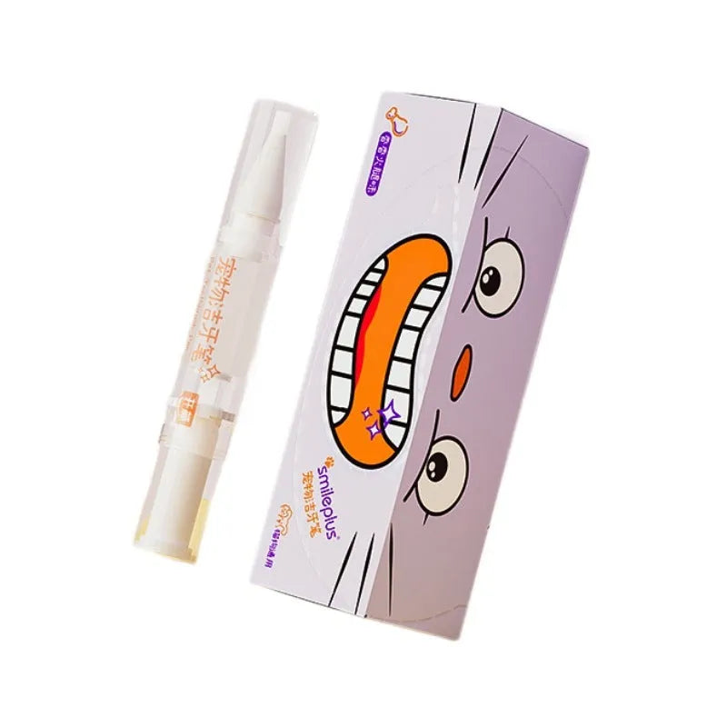 Pet toothbrush pen applicator with brush tip for dental gel application on dog and cat teeth