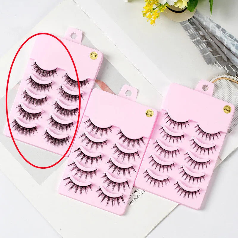 5 pairs anime manga lashes false eyelashes in natural wispy style with plastic black band