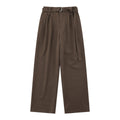 Loose high waist wide-leg trousers in black and brown polyester for women, S to XL sizes