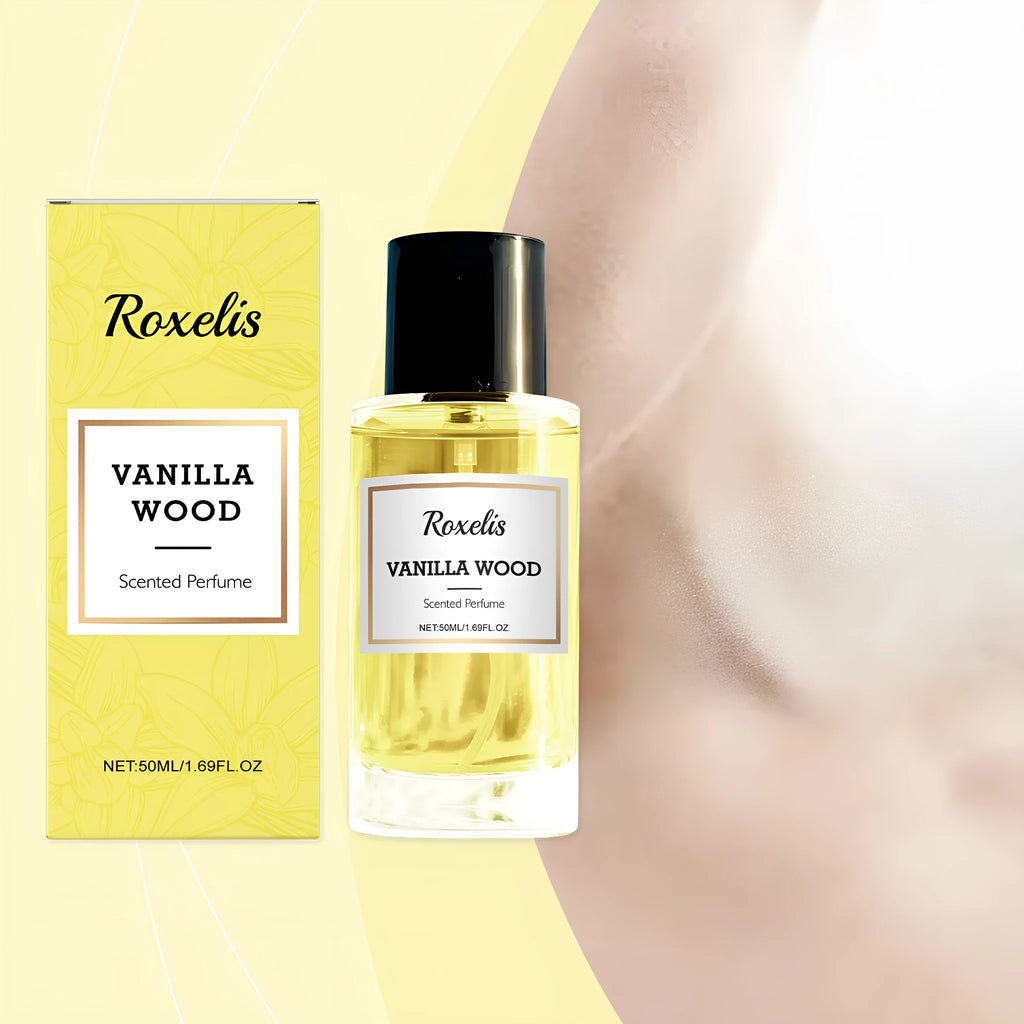 50ml clear bottle of vanilla musk ebony bark perfume eau de parfum unisex