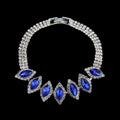 Bridal white crystal floral jewelry set on copper with electroplated finish