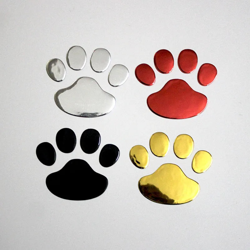 PVC car sticker with hand-shaped brush design and dog footprints pattern for bumper scratch coverage