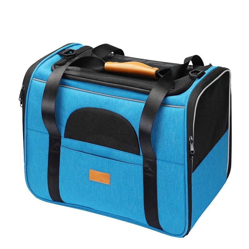 Foldable small pet diaper bag in Oxford cloth for dogs and cats, black, 45x35x33cm outdoor shoulder handbag