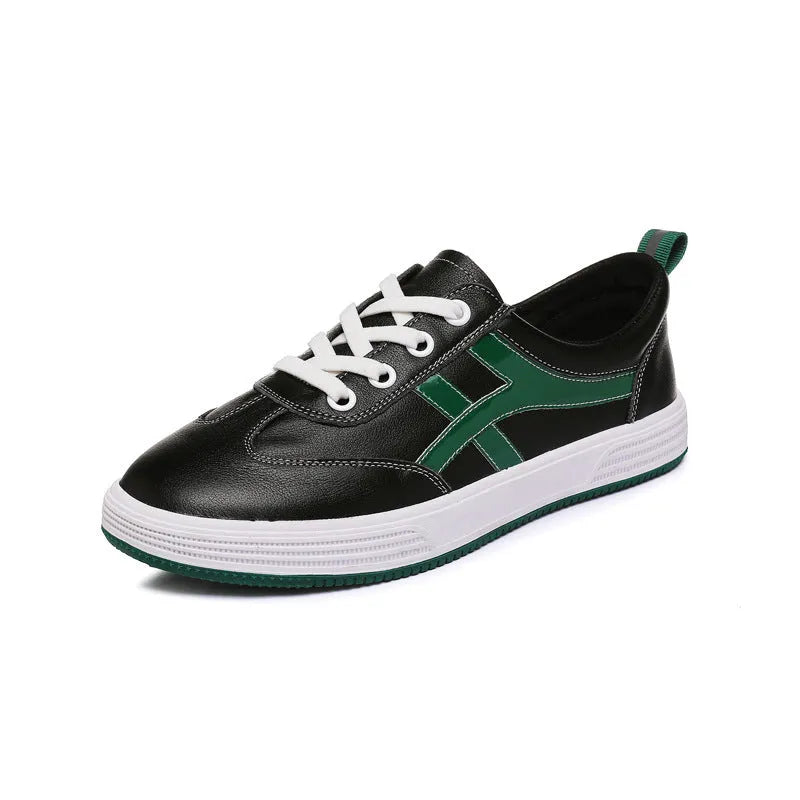 All-matching sneakers, casual low-top flat shoes with sequins, black or white leather upper, elastic band, rubber sole