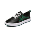 All-matching sneakers, casual low-top flat shoes with sequins, black or white leather upper, elastic band, rubber sole