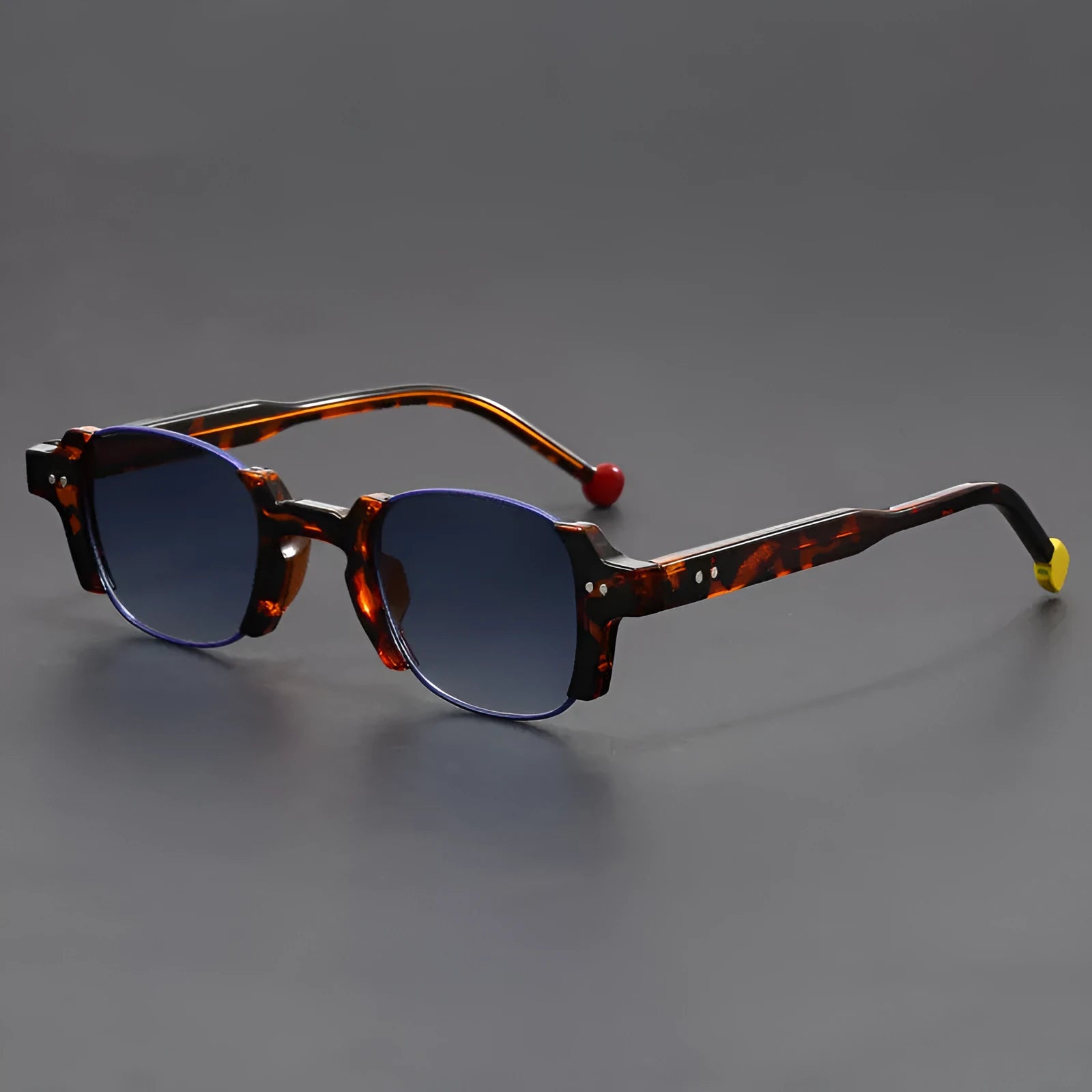 European and American retro pin square frame sunglasses AC lens PC frame