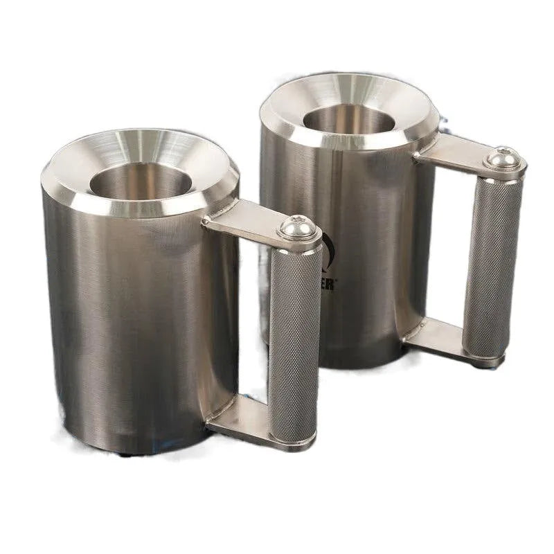 Silver stainless steel dumbbell cup for weight plates with 8kg cast iron construction