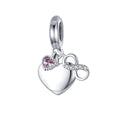 925 Silver Endless Love DIY Bracelet Pendant Engravable inlay loose bead fresh sweet charm for jewellery making gift silver colour