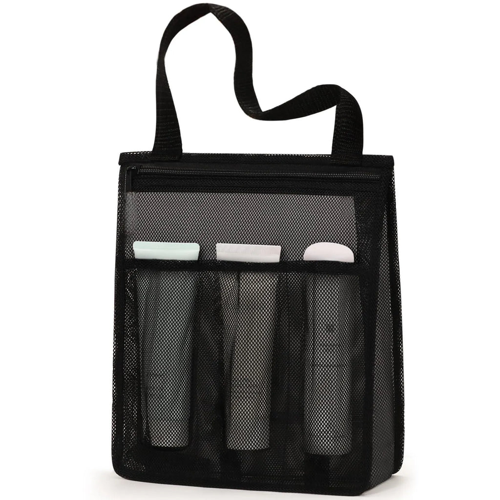 Large capacity polyester swimming gym bag with mesh pocket, dry wet separation, in black and pink