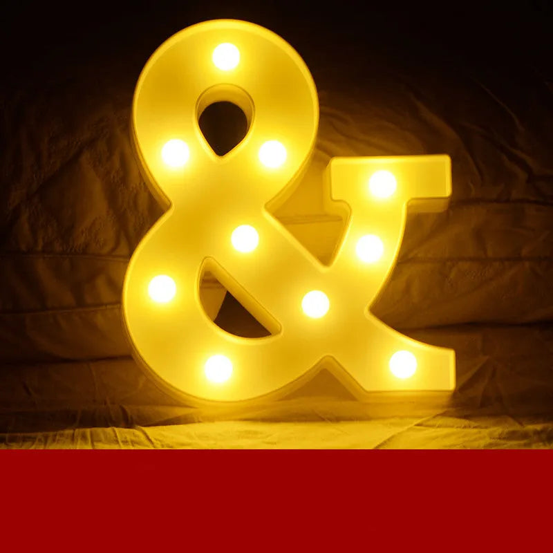 LED letter lights 22cm plastic alphabet in picture colour for birthday party and proposal decor