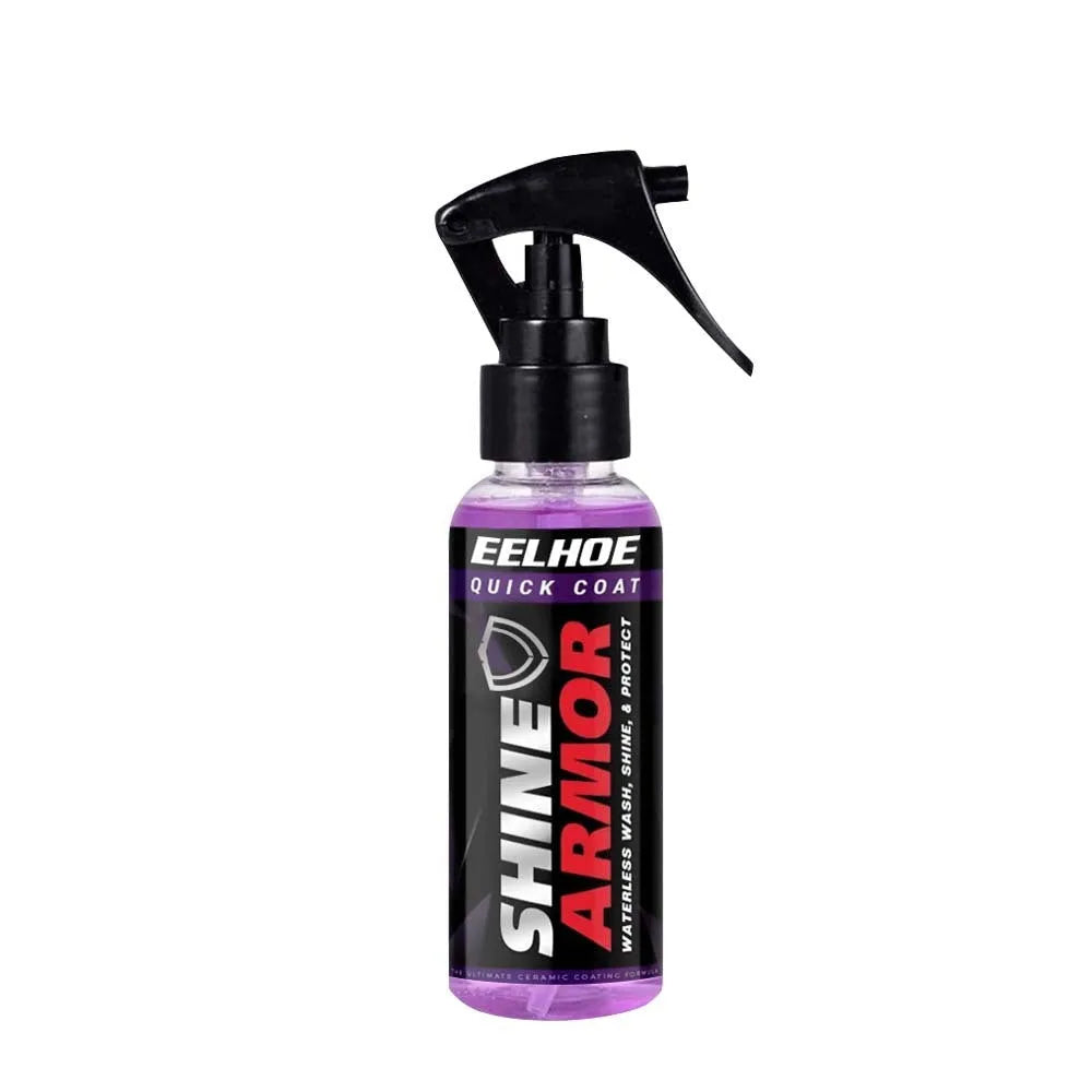 Purple nano car coating spray bottle for hand application to vehicle exterior surfaces