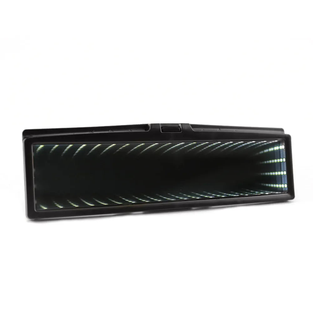 280mm flat plastic car rearview mirror with anti-glare coating and 3D lighting in monochrome blue