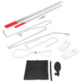 Automotive maintenance tools 9-piece set with air pump wedge, plastic wedges, hooks, and crowbars