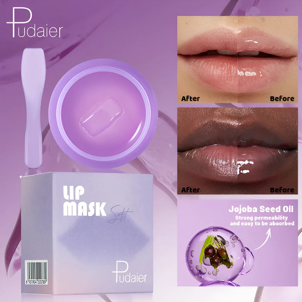 Exfoliating lip balm mask with scraper tool in 10ml size