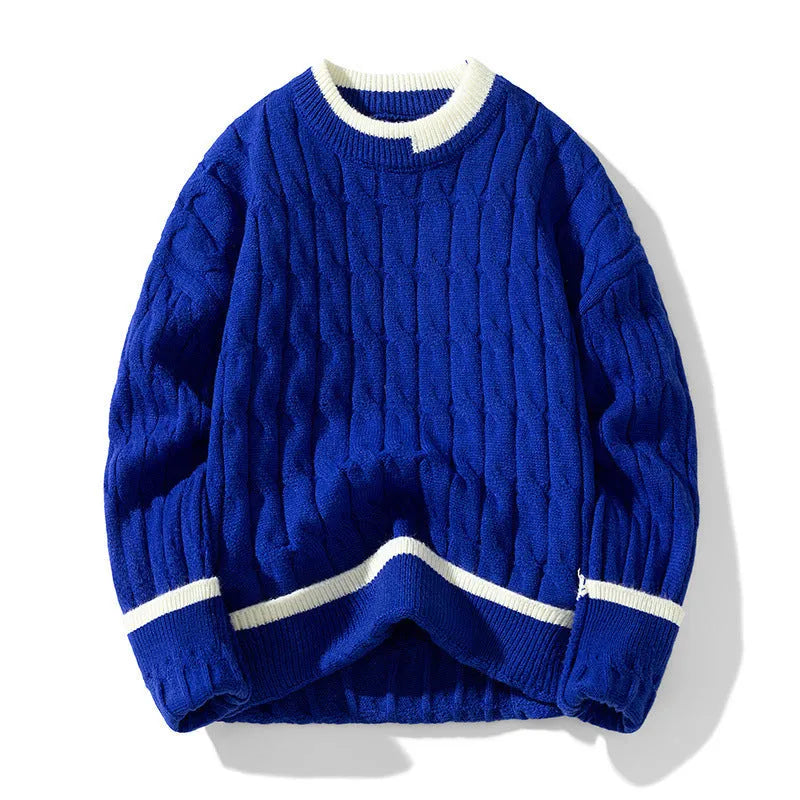 Men's two-piece modal and acrylic fibre sweater set in loose fit pullover style with long sleeves