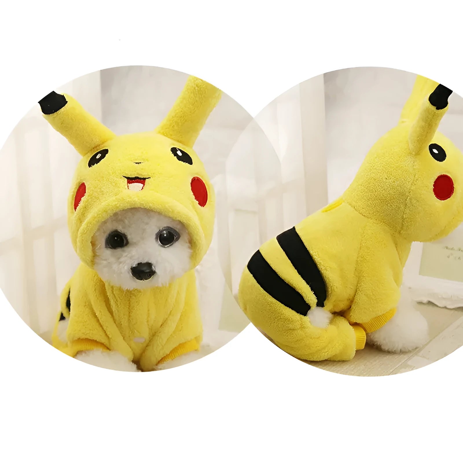 Cute cat wearing a warm fleece hoodie coat in cartoon cosplay style for autumn winter