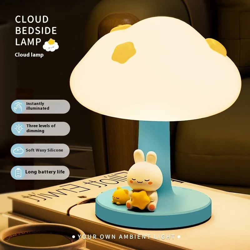 USB charging creative cloud silicone pat lamp in flower shape, cloud night light basic style