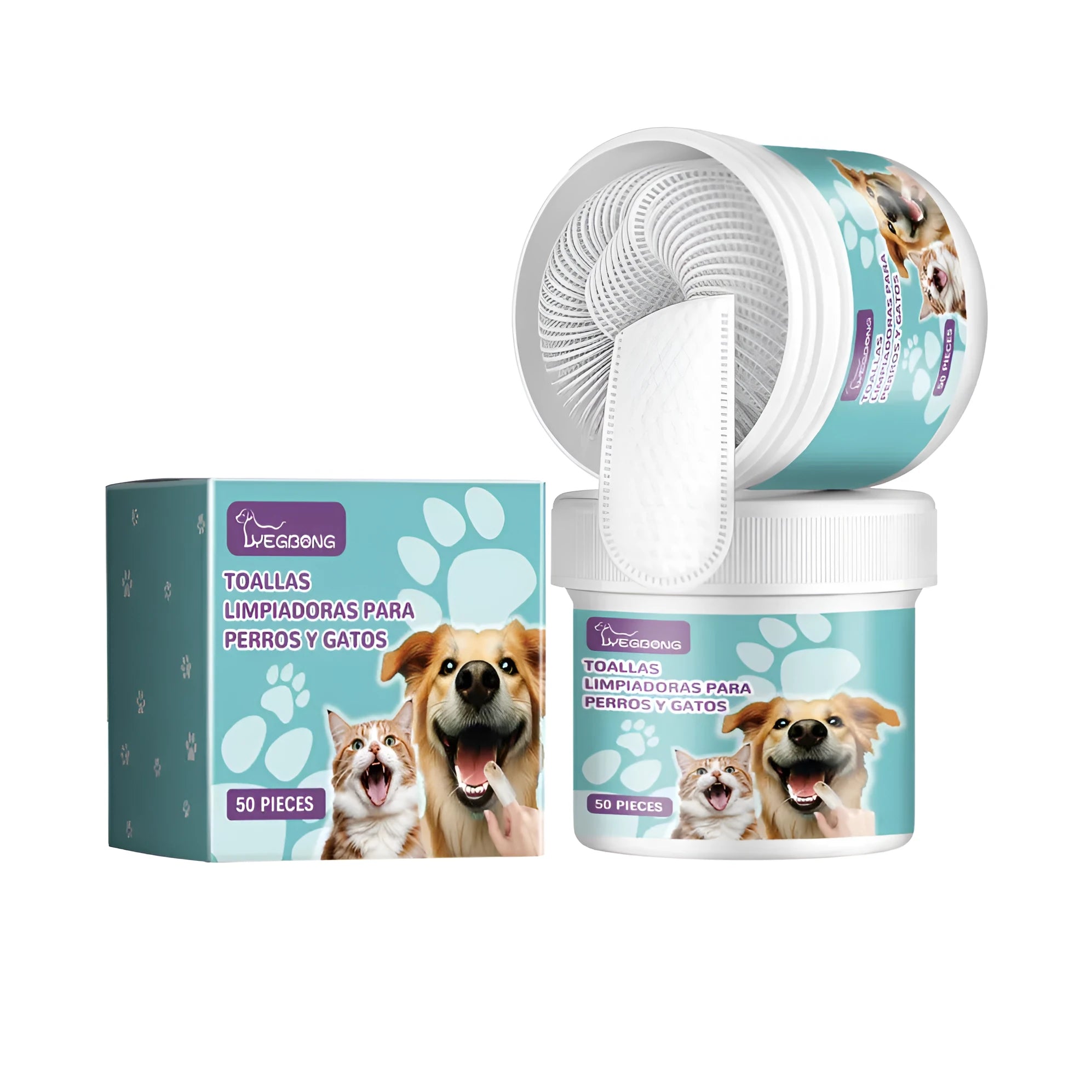 Dog dental cleaning finger glove showing 7.6 x 8.8 cm cleaning surface for tartar removal