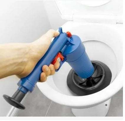 Plastic high-pressure air drain blaster gun with 4 adaptors for hard pipes, 28 x 27.5 cm