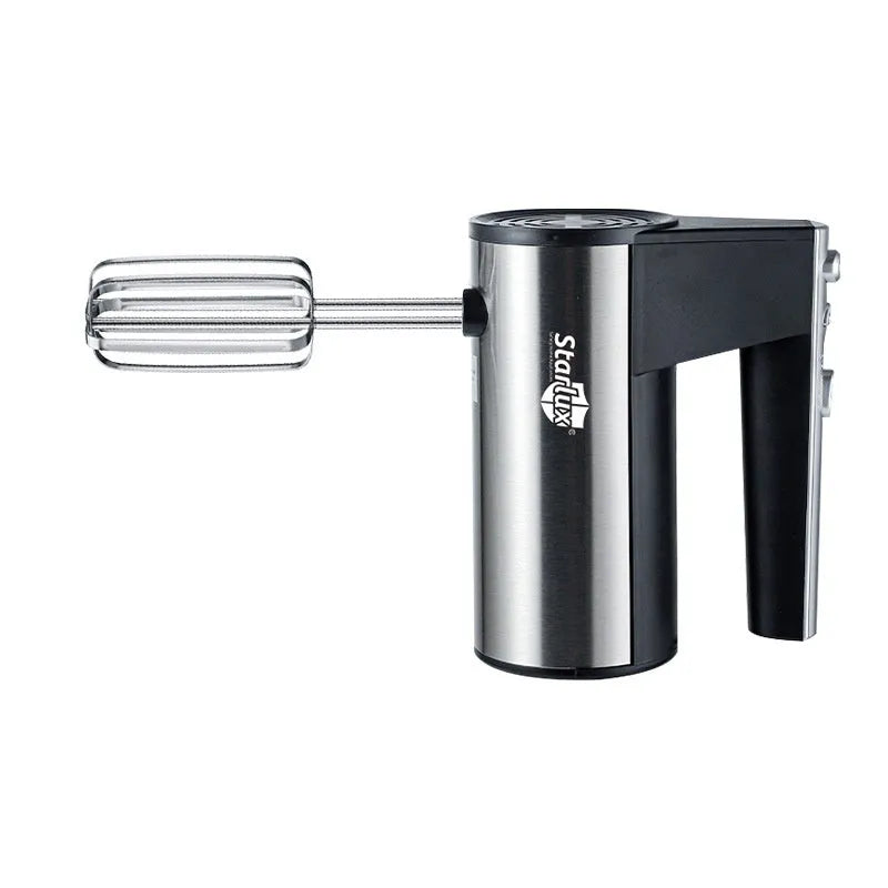 SL-25209 colour electric hand whisk with mixing attachments on white background