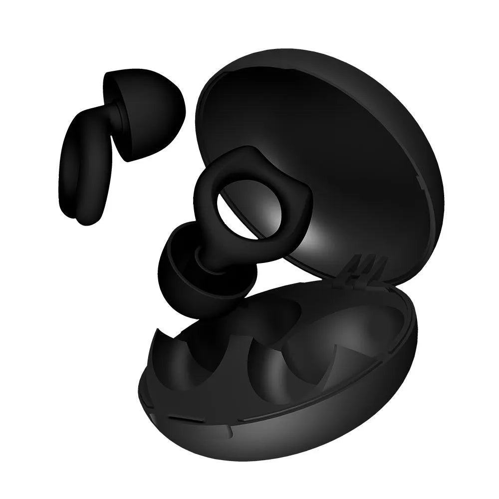 Super anti-noise silicone soundproof earplugs in black for sleep party work
