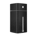 Black or white USB desktop humidifier measuring 103mm x 103mm x 218mm with 1000ml water capacity