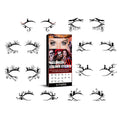 Bat spider decorative eye shadow eyeliner stickers set of 8 pairs for temporary Halloween makeup use