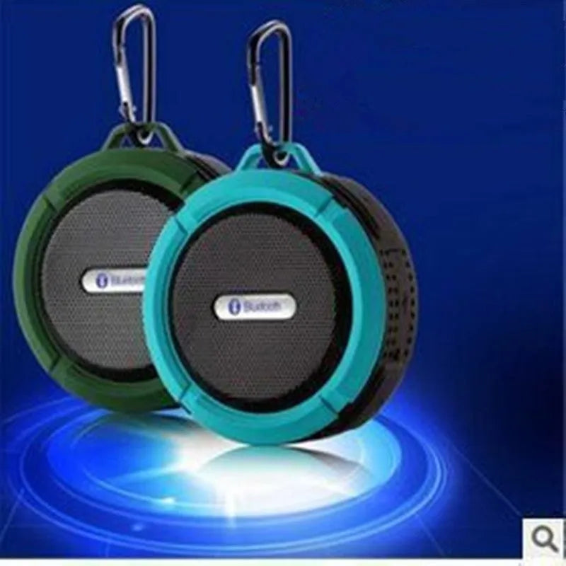 Portable waterproof Bluetooth speaker IPX6 outdoor with mountaineering clip, available in five colours