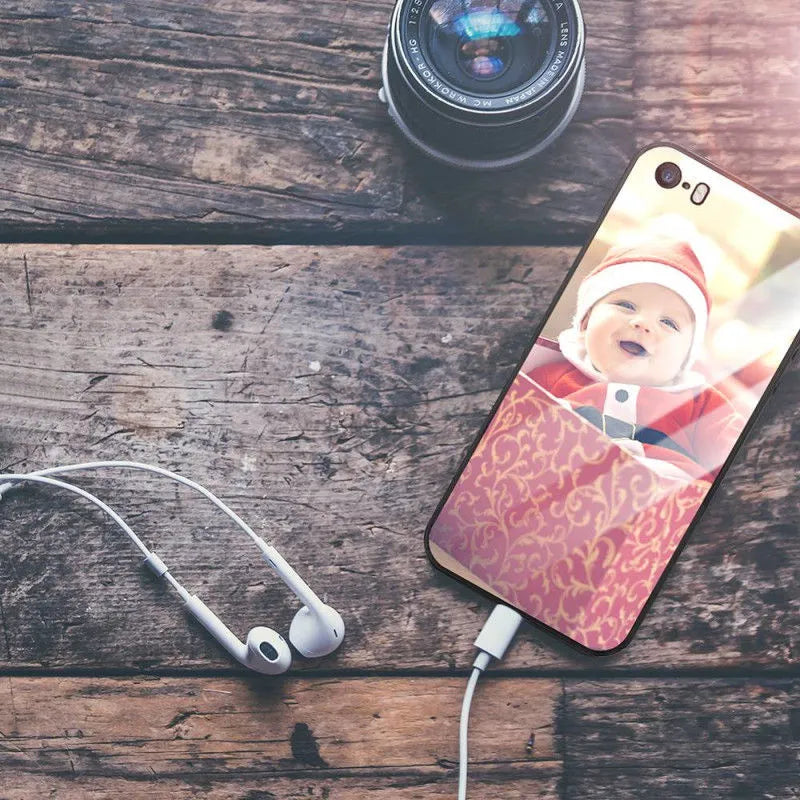 Slim patterned hard case for iPhone with raised camera edge and precise button cutouts.
