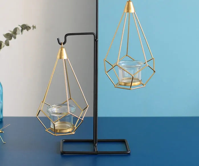Nordic iron candle holder for block candles, available in single, double, or triple side-by-side styles