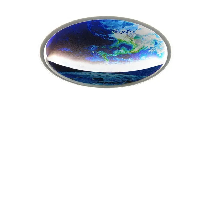 Creative Planet Ceiling Light round earth design with white and warm light LED aluminium PC shade 30x6cm 50W