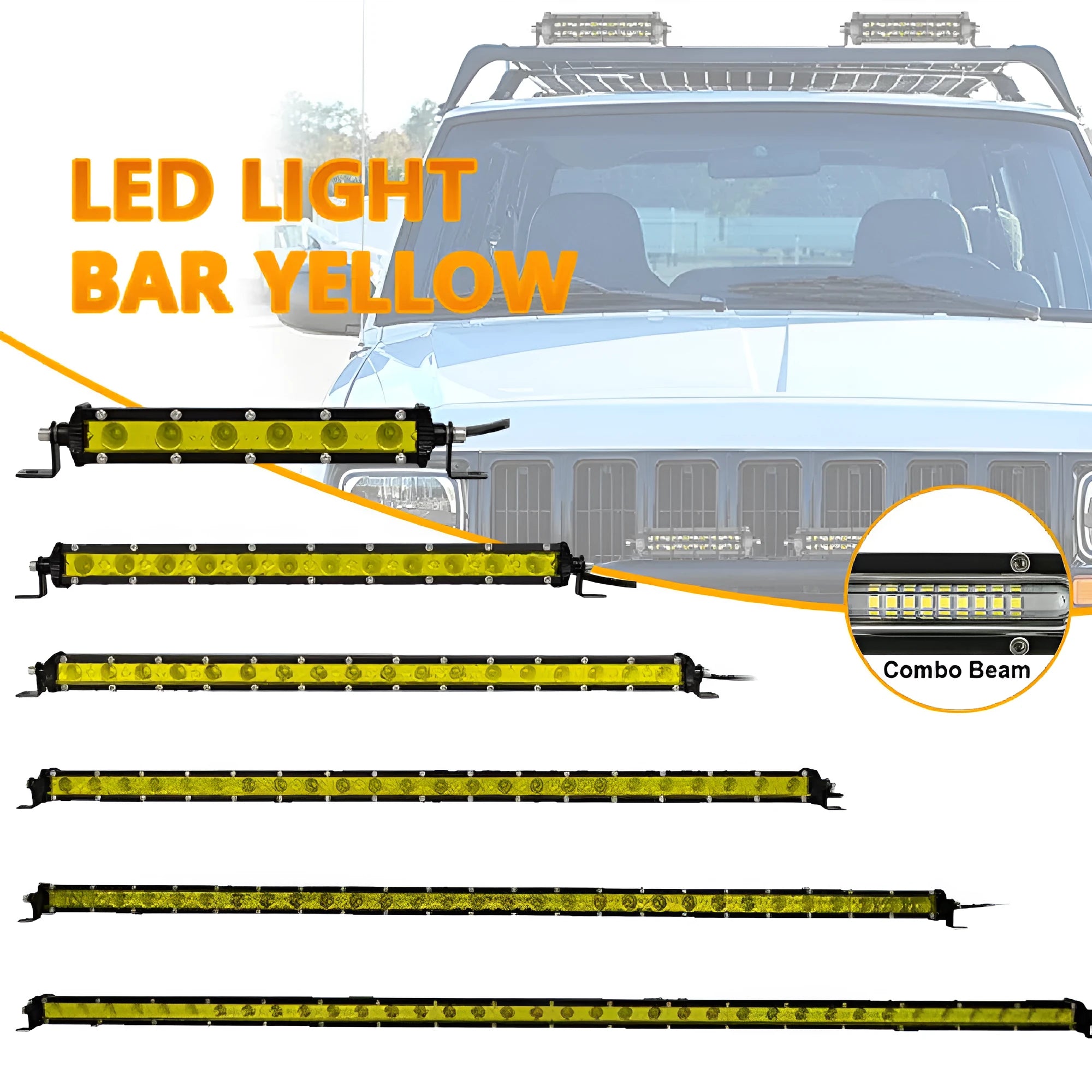 25-inch single row aluminium LED car light bar with mounting brackets and screws