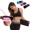 Neoprene lumbar support belt in black, blue, and pink colours for fitness and running
