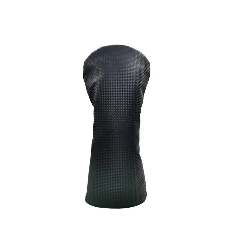 Black golf club cover for No.1 wood, fairway wood, or iron wood club head protective sleeve