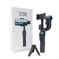 Black three-axis handheld gimbal stabilizer for mobile phones with extended battery and carrying cases