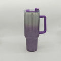 Large stainless steel vacuum insulation cup with gradient colours showing 750ml capacity and double-layer construction